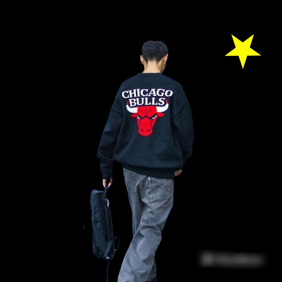 FREAK'S STORE(フリークスストア)の新品・未使用フリークスストア・CHICAGO Bulls・カーディガンブラックm メンズのトップス(カーディガン)の商品写真