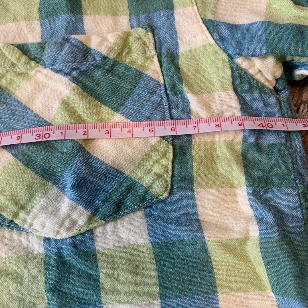 キッズ　チェックシャツ　パジャマ上　コットン　150 キッズ/ベビー/マタニティのキッズ服男の子用(90cm~)(パジャマ)の商品写真