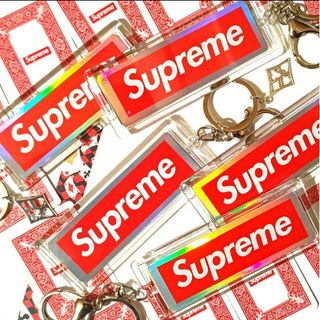 Supreme - 豪華Supremeホログラムトランプ２枚＆シルバートランプチャームキーホルダー①