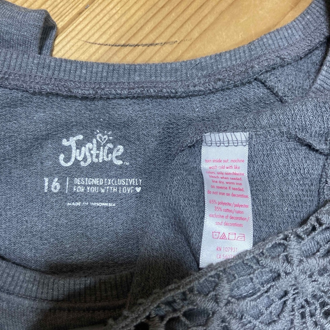 【美品】【Justice】　カットソー　160 キッズ/ベビー/マタニティのキッズ服女の子用(90cm~)(Tシャツ/カットソー)の商品写真