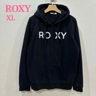 ロキシー(Roxy)の【ROXY】ジップアップ　パーカー　裏起毛　ブラック　XL(パーカー)