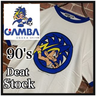 ヴィンテージ(VINTAGE)の【激レア】90's★未使用☆ガンバ大阪★Jリーグ★当時物★リンガーTシャツ★M(Tシャツ/カットソー(半袖/袖なし))