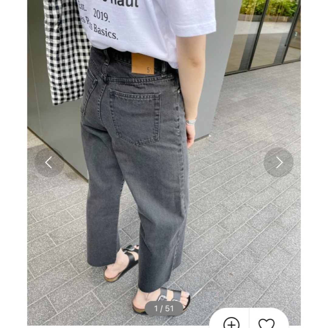 Spick & Span(スピックアンドスパン)の【5 1/2】WIDE CROPPED DENIM PANTS レディースのパンツ(デニム/ジーンズ)の商品写真