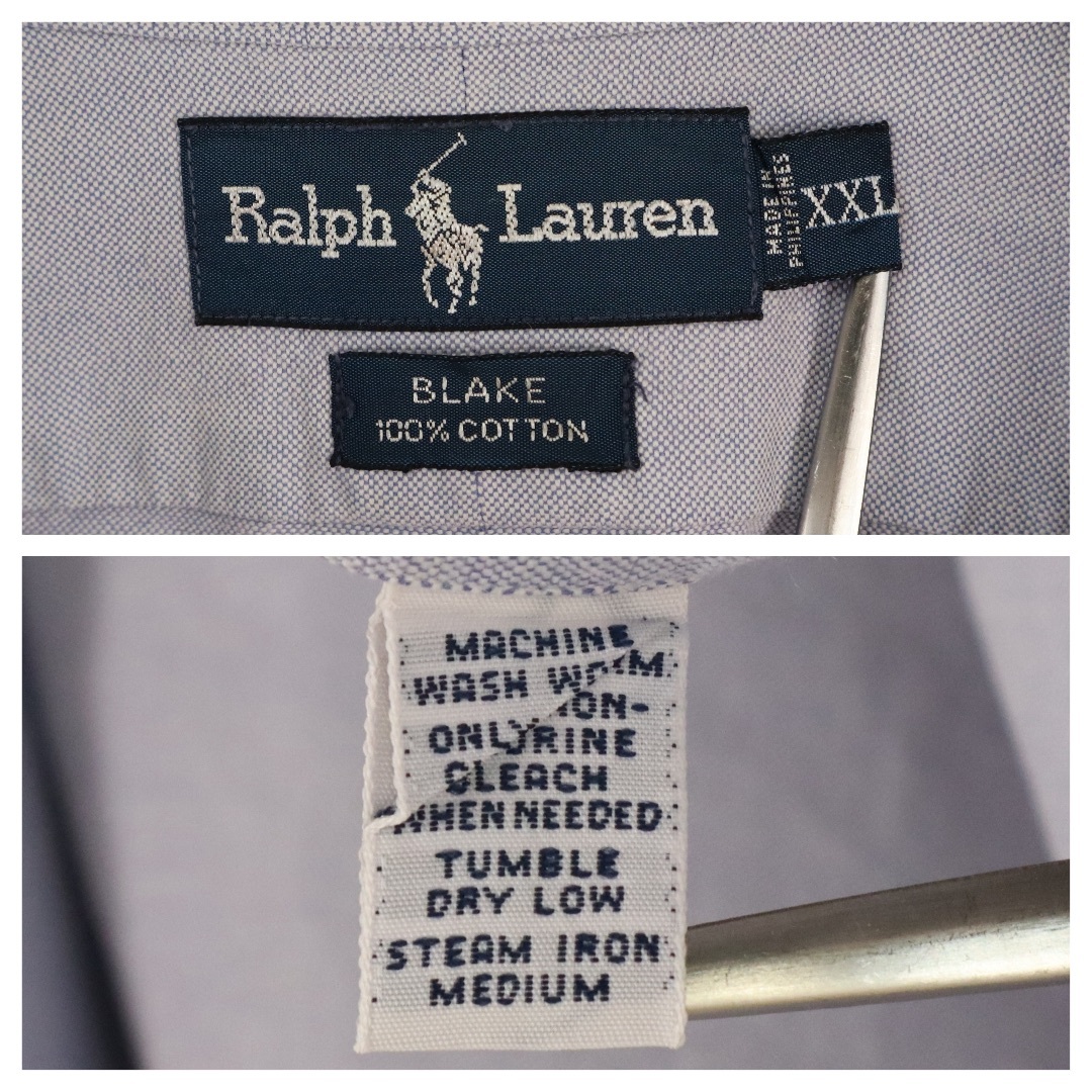 Ralph Lauren(ラルフローレン)の【90s】ラルフローレン／BDシャツ　ブレイク　XXL　刺繍ロゴ　パステルカラー メンズのトップス(シャツ)の商品写真
