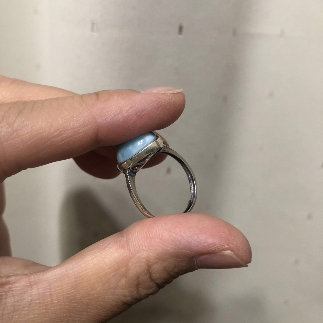 ラリマー　指輪　リング　天然石　パワーストーン レディースのアクセサリー(リング(指輪))の商品写真