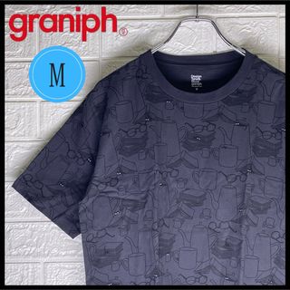 グラニフ(Design Tshirts Store graniph)のグラニフ　総柄デザインTシャツ　黒　Mサイズ(Tシャツ/カットソー(半袖/袖なし))