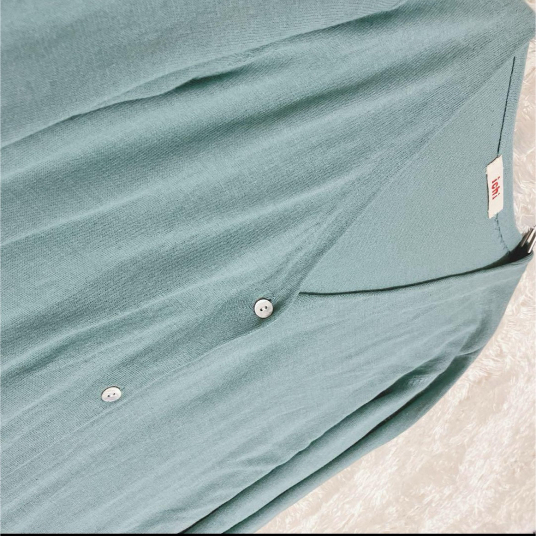 ichi(イチ)のイチ コットン 長袖 薄手 ロングカーディガン レディースのトップス(カーディガン)の商品写真