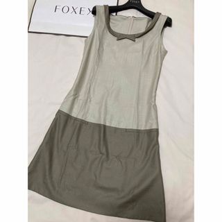 フォクシーニューヨーク(FOXEY NEW YORK)の美品　foxey new york ワンピース　バイカラー　フォクシー(ひざ丈ワンピース)