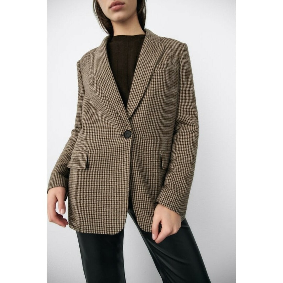 ZARA - ZARA エルボーパッチ ウールブレザー XSサイズ ブラウン ZARA - ZARA エルボーパッチ ウールブレザー XSサイズ ブラウン