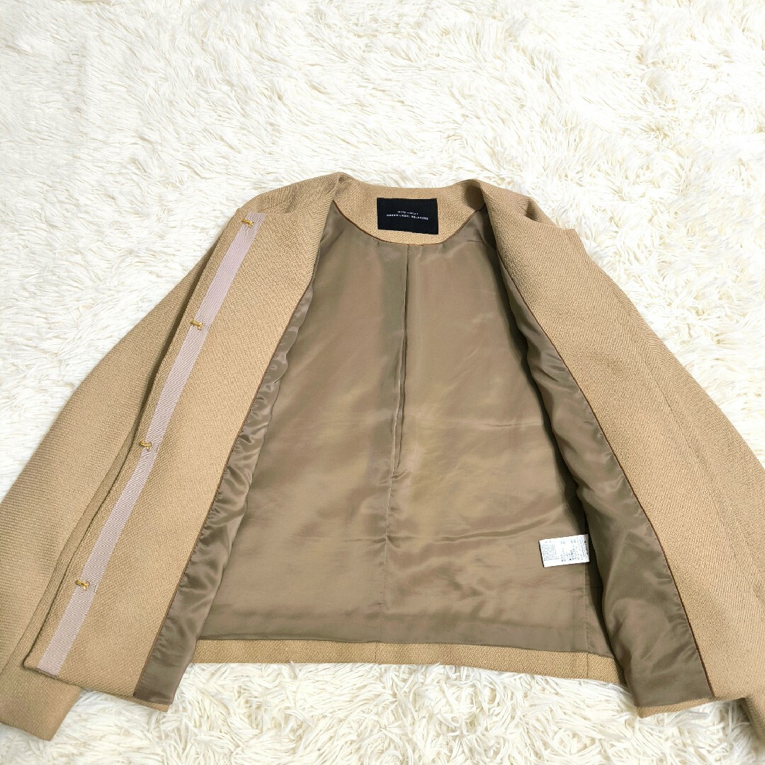 UNITED ARROWS green label relaxing(ユナイテッドアローズグリーンレーベルリラクシング)のUNITEDARROWS スラブ ノーカラー ジャケット手洗い可 防シワ レディースのジャケット/アウター(ノーカラージャケット)の商品写真