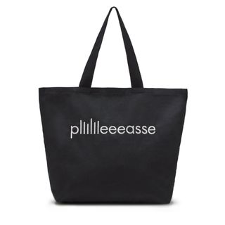 plllllleeeasse logo tote bag (BLACK)