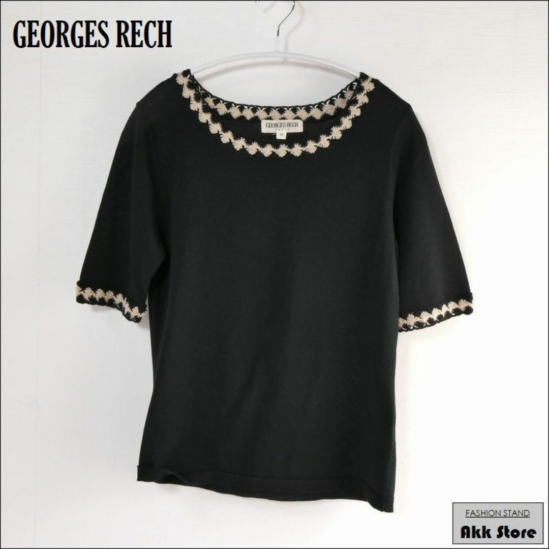 GEORGES RECH(ジョルジュレッシュ)のGEORGES RECH レディース トップス 半袖 黒 M レディースのトップス(カットソー(半袖/袖なし))の商品写真