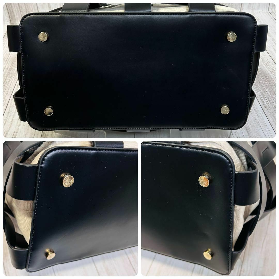 LIVIANA CONTI(リビアナコンティ)のリビアナコンティ　トートバッグ　かご　キャンバスインナー　黒 レディースのバッグ(トートバッグ)の商品写真