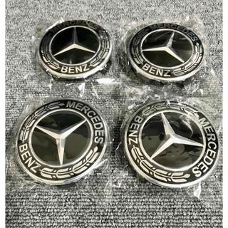 メルセデスベンツ(Mercedes-Benz)のメルセデスベンツ　benz ホイールセンターキャップ　75mm ブラック(車外アクセサリ)