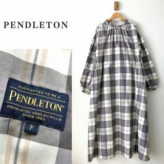 ペンドルトン(PENDLETON)のPENDLETONペンドルトン マキシ丈チェック柄ギャザーワンピース(ロングワンピース/マキシワンピース)