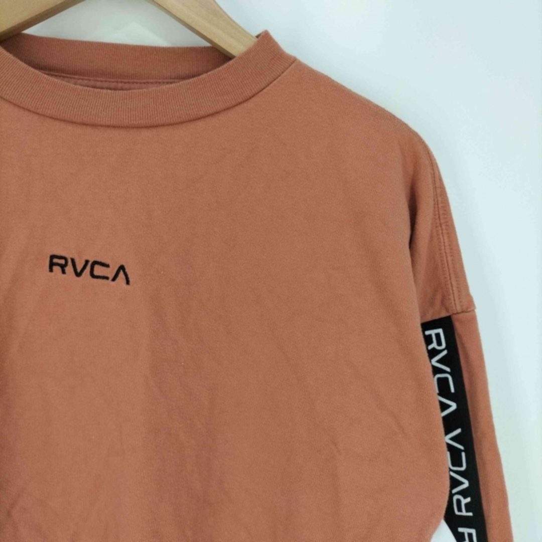 RVCA(ルーカ)のRVCA(ルーカ) フロントロゴ刺繍 アームロゴライン クルーネックカットソー レディースのトップス(カットソー(長袖/七分))の商品写真