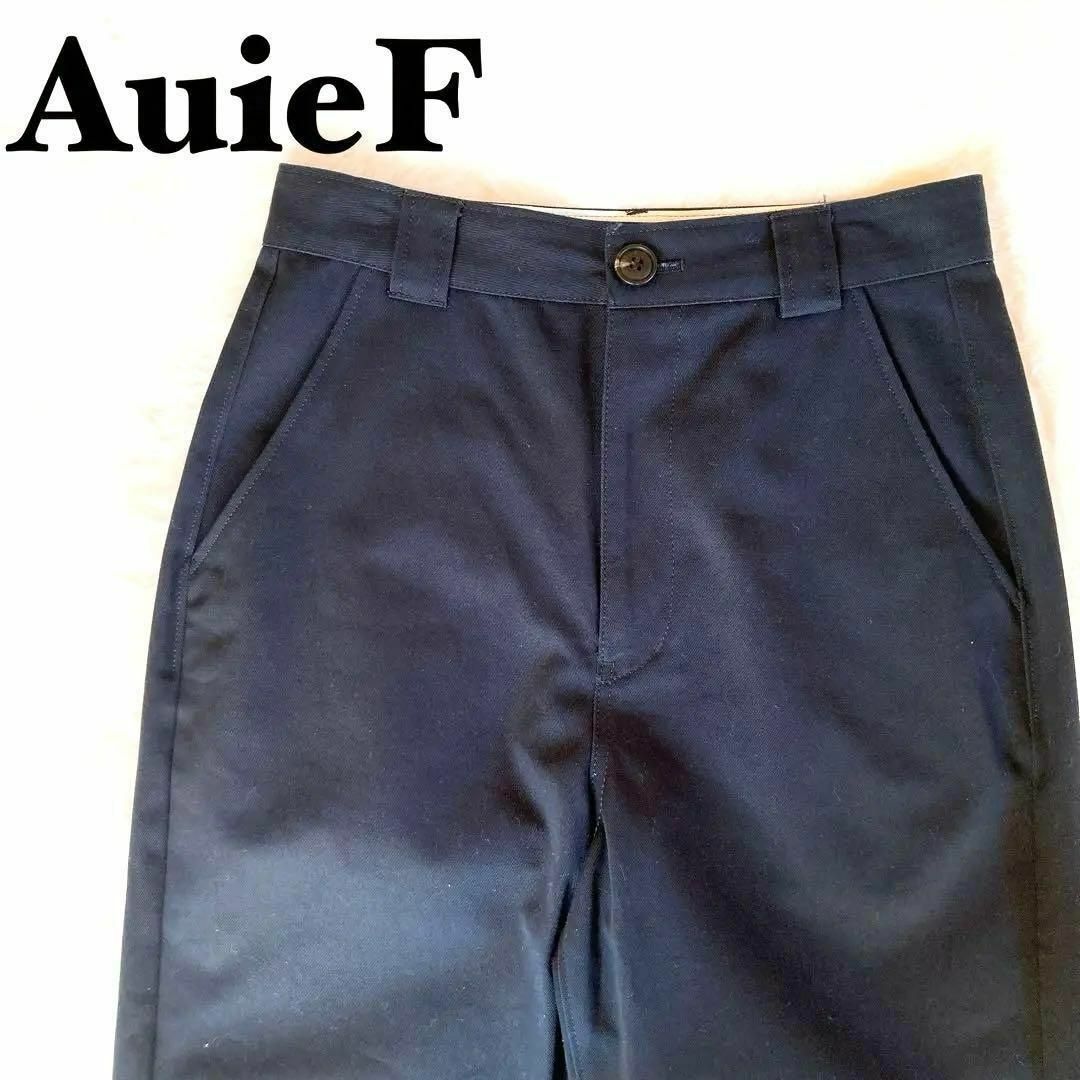 AuieF(アウィーエフ)の★GWセール★　試着のみ✨ AuieF パンツ　ストレート　M　黒　春　秋　綿 レディースのパンツ(チノパン)の商品写真