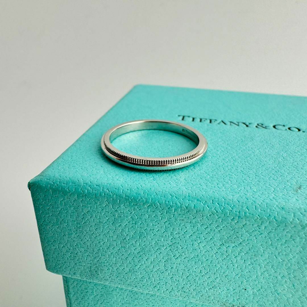 Tiffany & Co.(ティファニー)のティファニー Pt 950 指輪 リング ミルグレイン プラチナ 13.5 号 レディースのアクセサリー(リング(指輪))の商品写真