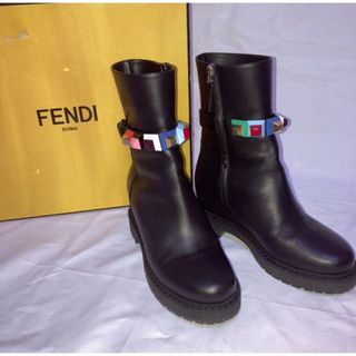 FENDI - フェンディ レザーピラミッドスタッズ サイズ38 ショートブーツ