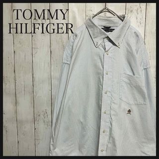 トミーヒルフィガー(TOMMY HILFIGER)のトミーヒルフィガー 長袖BDストライプシャツ ワンポイント刺繍ロゴ Z1131(シャツ)