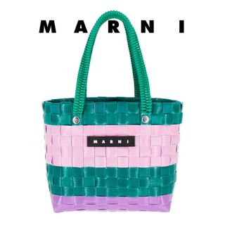 マルニ(Marni)のマルニ バッグ サンデー モーニングバッグ グリーン ミニバッグ 編み込み 軽量(トートバッグ)