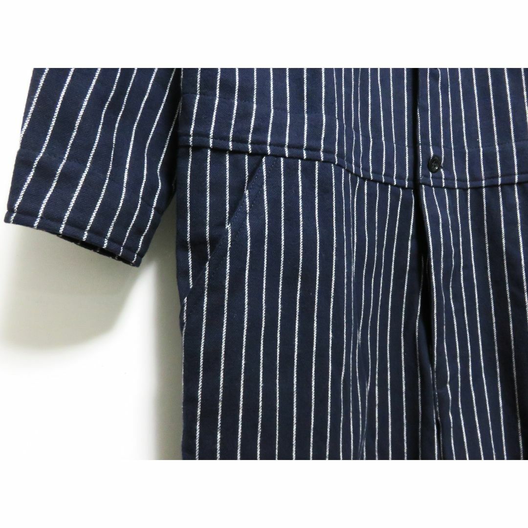 Yarmo(ヤーモ)の新品 Yarmo BOILER SUIT S ネイビー ストライプ イギリス製 レディースのパンツ(オールインワン)の商品写真