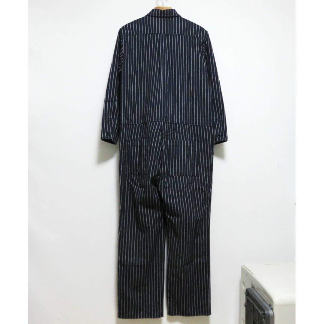 Yarmo(ヤーモ)の新品 Yarmo BOILER SUIT S ネイビー ストライプ イギリス製 レディースのパンツ(オールインワン)の商品写真