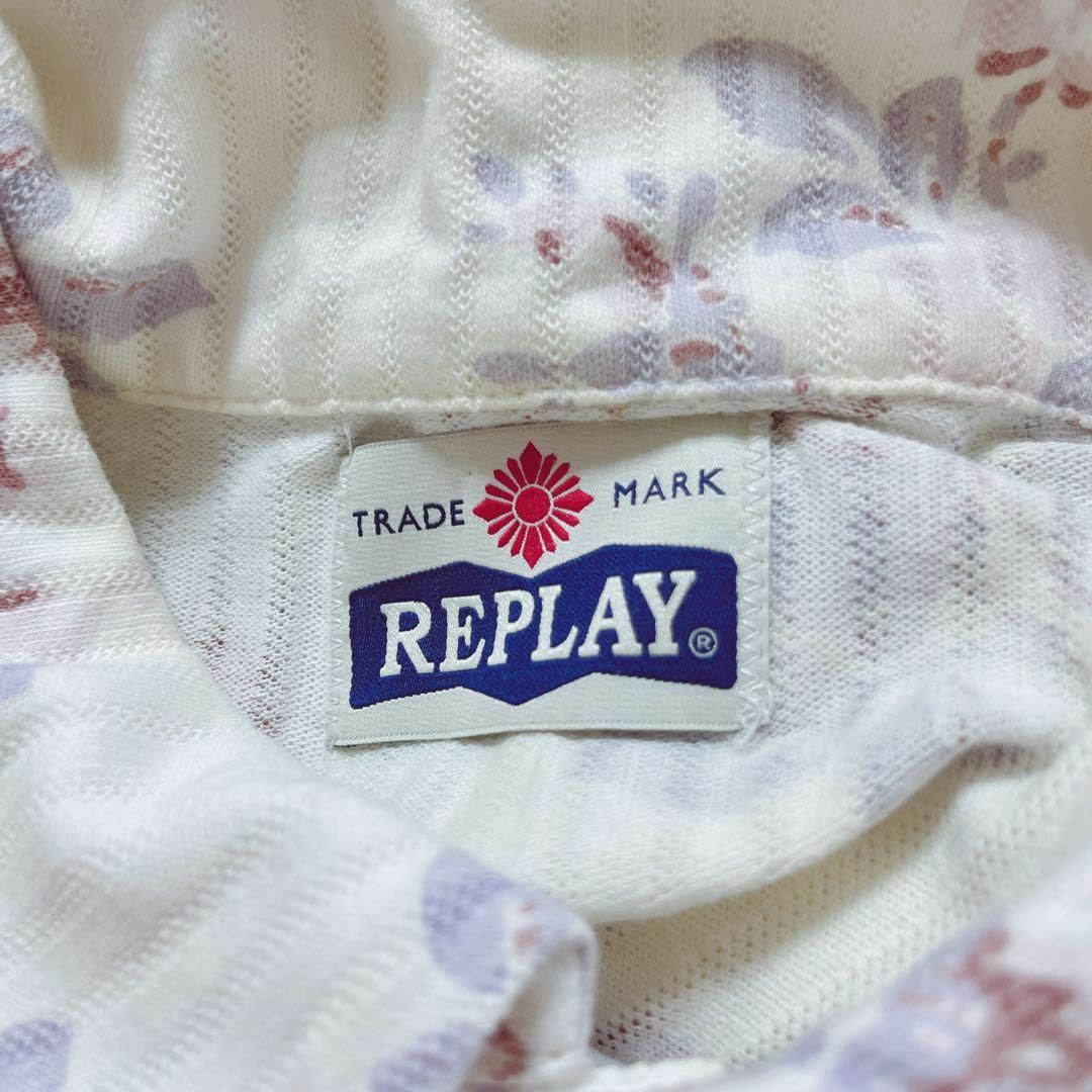 Replay(リプレイ)のリプレイ　半袖ポロシャツ　フラワープリント【S】ボタニカル　スモールサイズ メンズのトップス(ポロシャツ)の商品写真