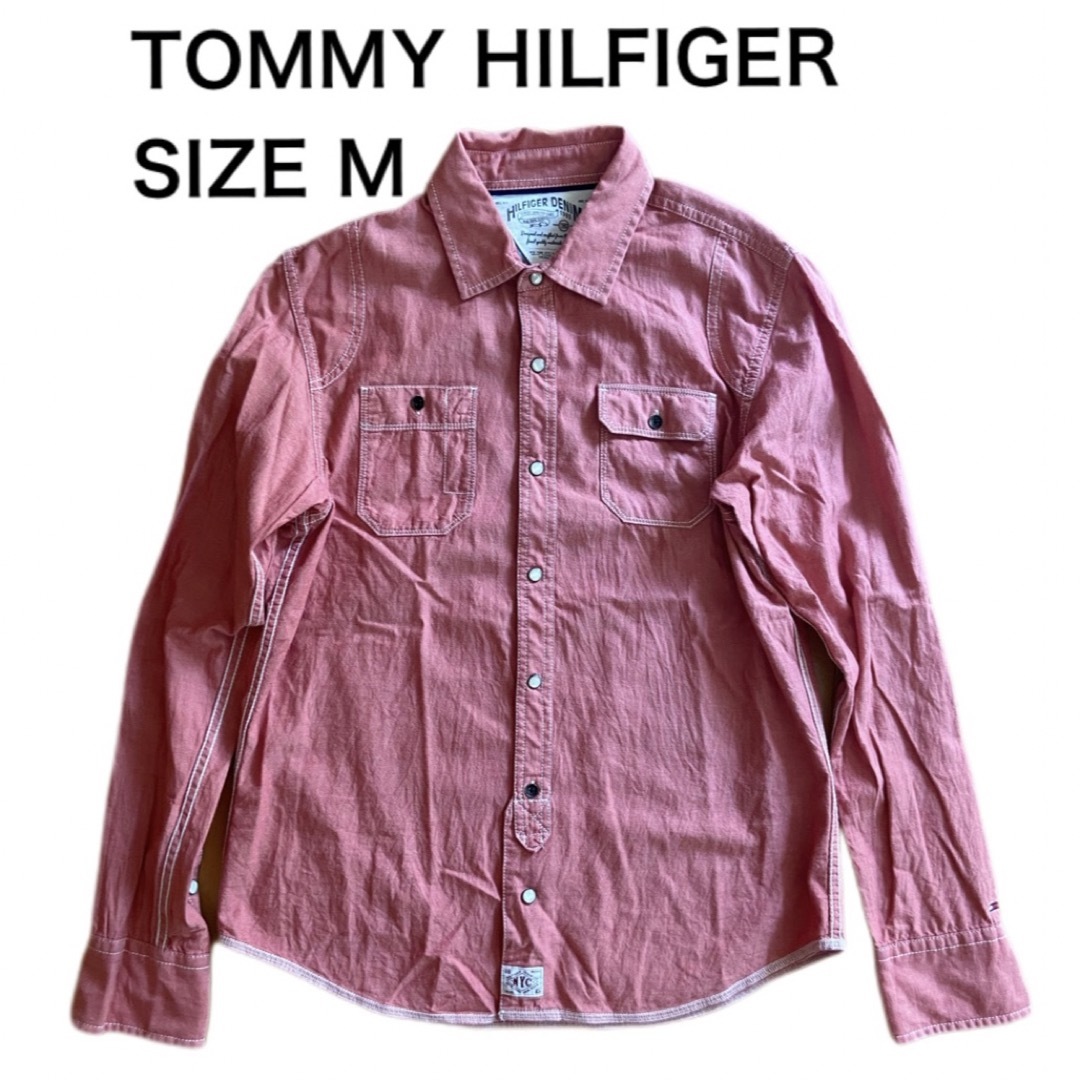 TOMMY HILFIGER(トミーヒルフィガー)のTOMMY HILFIGER トミーヒルフィガー NYC 長袖シャツ ピンク M メンズのトップス(シャツ)の商品写真