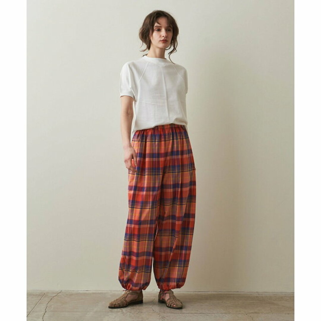 steven alan(スティーブンアラン)の【RED】<Steven Alan>COTTON SILK CHECK EASY WIDE PANTS/パンツ レディースのパンツ(その他)の商品写真