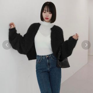 ザラ(ZARA)の【美品】クロップボレロニットカーディガン(カーディガン)