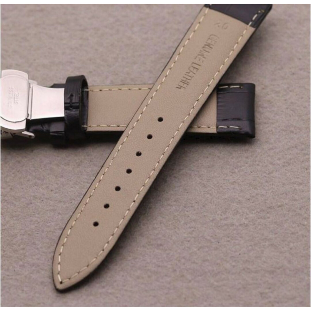 【工具付き】時計ベルト 替えベルト 革ベルト  22mm 外箱入り 牛革 メンズの時計(レザーベルト)の商品写真