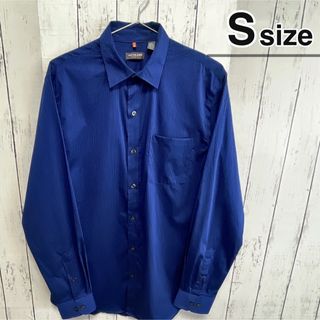 シャツ(shirts)のUSA古着　ドレスシャツ　S　ブルー　ストライプ　長袖　VAN HEUSEN(シャツ)