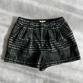 美品 IENA イエナ 千鳥格子柄 ウール ショート パンツ 38 (M) 白黒