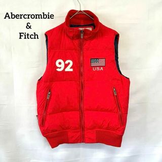 アバクロンビーアンドフィッチ(Abercrombie&Fitch)のAbercrombie & Fitch  アバクロ  ダウンベスト レッド　M(ダウンベスト)