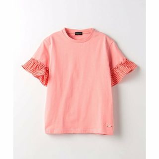 ユナイテッドアローズグリーンレーベルリラクシング(UNITED ARROWS green label relaxing)の【PINK】TJ ギンガムフリル 袖Tシャツ 100cm-130cm(Tシャツ/カットソー)