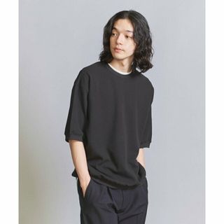 ビューティアンドユースユナイテッドアローズ(BEAUTY&YOUTH UNITED ARROWS)の【BLACK】グリッド エアーワッフル スウェット クルーネック(カットソー(長袖/七分))