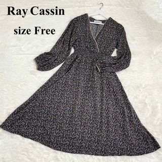 フレームスレイカズン(frames RAY CASSIN)の【極美品】RAY CASSIN レイカズン　花柄　カシュクールワンピース　春夏(ロングワンピース/マキシワンピース)