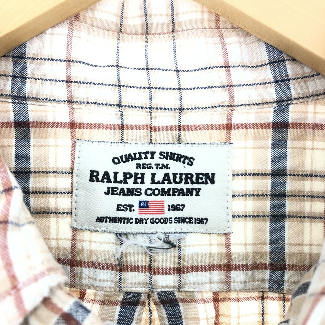 Ralph Lauren(ラルフローレン)の古着 ラルフローレン Ralph Lauren RALPH LAUREN JEANS CO 長袖 ボタンダウンチェックシャツ メンズL /eaa428659 メンズのトップス(シャツ)の商品写真