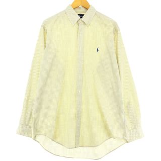 ラルフローレン(Ralph Lauren)の古着 ラルフローレン Ralph Lauren YARMOUTH 長袖 ボタンダウンチェックシャツ メンズL /eaa428665(シャツ)