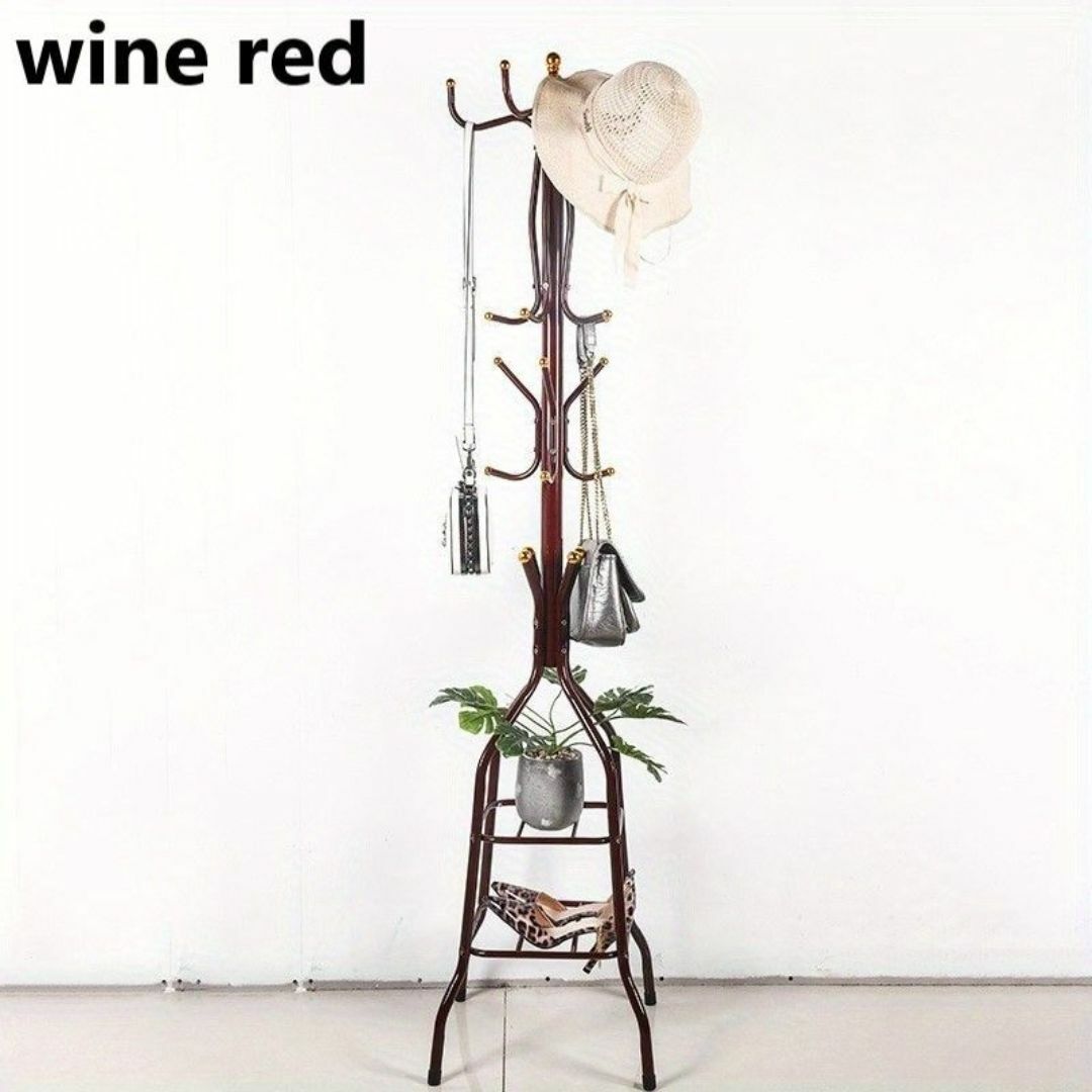 ハンガーラック ヨーロッパ アンティーク 省スペース 北欧 wine red インテリア/住まい/日用品の収納家具(押し入れ収納/ハンガー)の商品写真