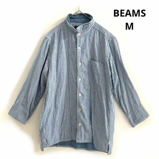 ビームス(BEAMS)のBEAMS ビームス　長袖　シャツ　ストライプ　七分袖　綿　M(シャツ)