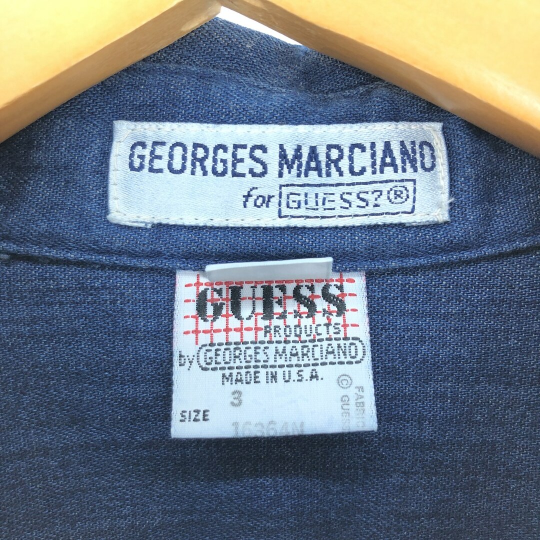 GUESS(ゲス)の古着 90年代 ゲス Guess GEORGES MARCIANO 長袖 デニムシャツ USA製 メンズXL ヴィンテージ /eaa428943 メンズのトップス(シャツ)の商品写真
