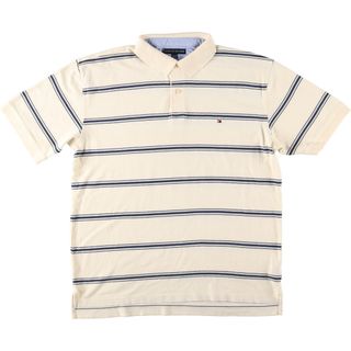 トミーヒルフィガー(TOMMY HILFIGER)の古着 トミーヒルフィガー TOMMY HILFIGER 半袖 ボーダー ポロシャツ メンズXXL /eaa430084(ポロシャツ)