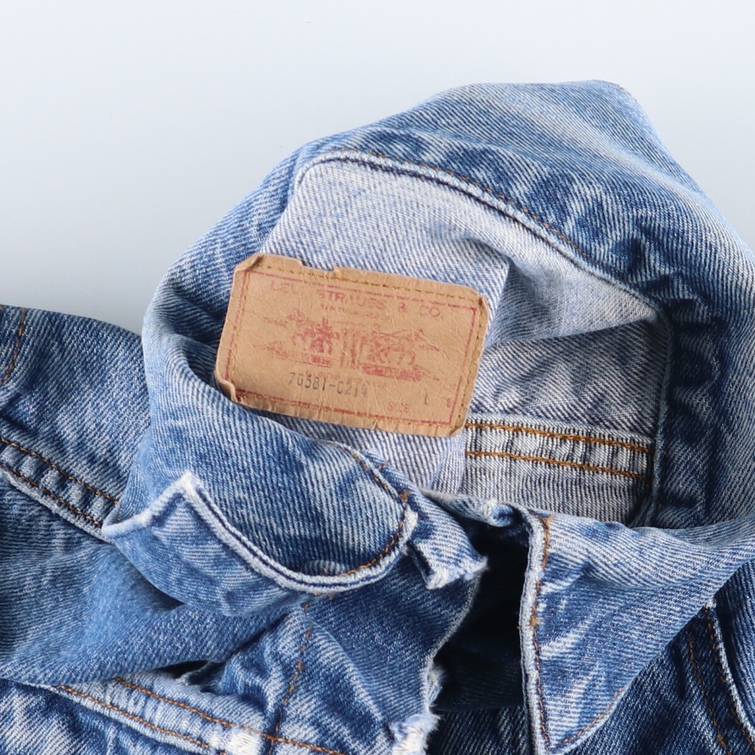 Levi's(リーバイス)の古着 90年代 リーバイス Levi's 76581-0214 デニムジャケット Gジャン USA製 レディースL ヴィンテージ /eaa435575 レディースのジャケット/アウター(Gジャン/デニムジャケット)の商品写真