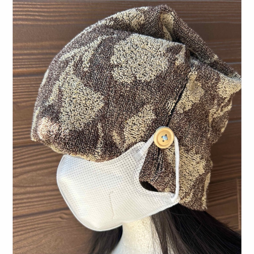 1365 タオルキャップ　医療用帽子　抗がん剤治療　サウナハット　サウナキャップ ハンドメイドのファッション小物(帽子)の商品写真