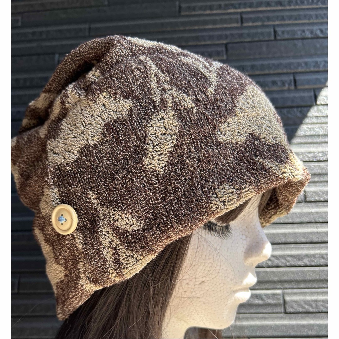 1365 タオルキャップ　医療用帽子　抗がん剤治療　サウナハット　サウナキャップ ハンドメイドのファッション小物(帽子)の商品写真