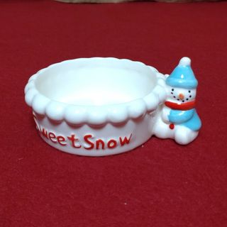 ★プチケーキ入★ sweet snow 雪だるま付 カップ皿 ★お菓子用★(調理道具/製菓道具)