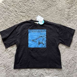 シューラルー(SHOO・LA・RUE)の新品　シューラルー　130  接触冷感　五分袖　BIGプリントTシャツ　恐竜(Tシャツ/カットソー)
