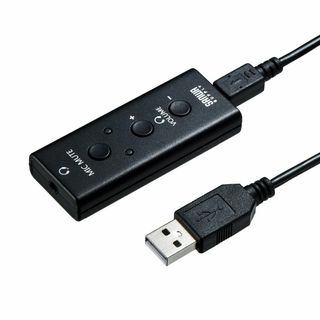 【在庫処分】サンワサプライ USBオーディオ変換アダプタ（4極ヘッドセット用） (その他)